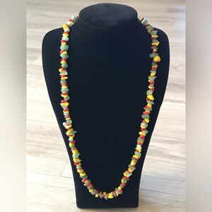 OFFERS WELCOMED Beautiful Vibrant Colorful Semi precious Jade Chip Necklace